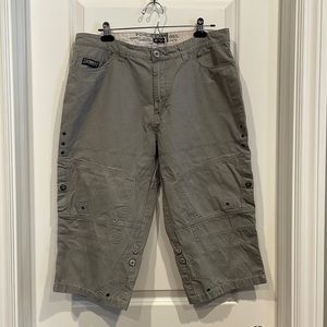Men’s long cargo shorts.
